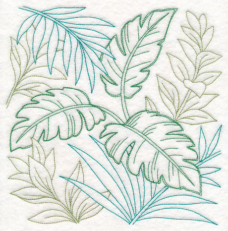 Tropical Greenery Square (Vintage)