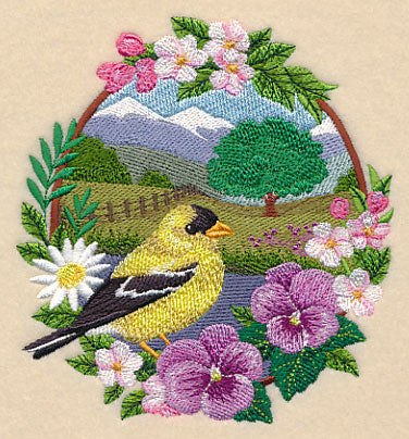 Goldfinch - Spring Meadow with Tree