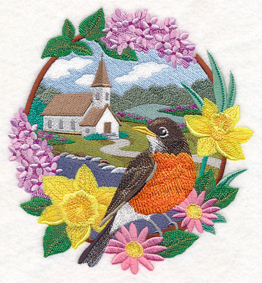 Robin - Creek with Church