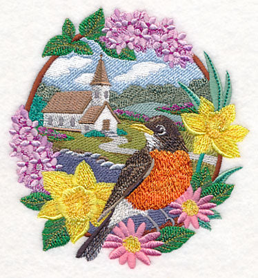 Robin - Creek with Church