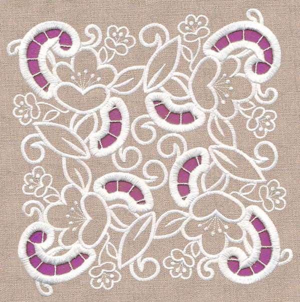 Swirls Square (Cutwork)