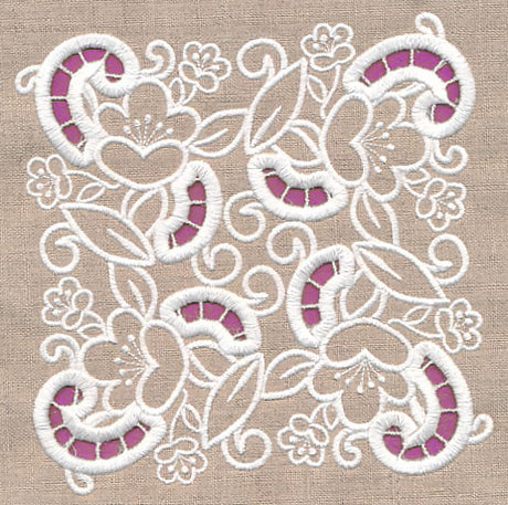 Swirls Square (Cutwork)