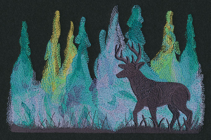 Deer Silhouette in Watercolor