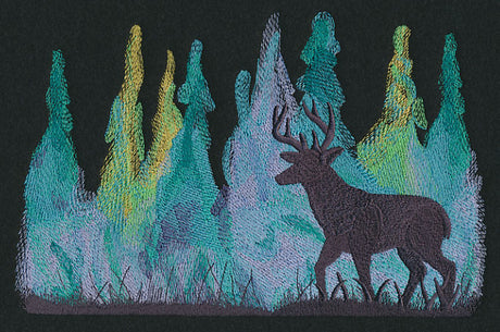 Deer Silhouette in Watercolor