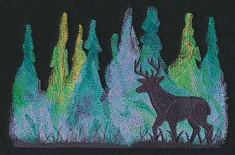 Deer Silhouette in Watercolor