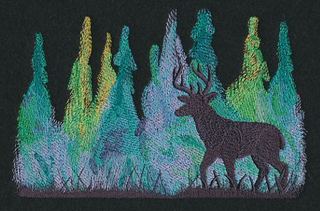 Deer Silhouette in Watercolor