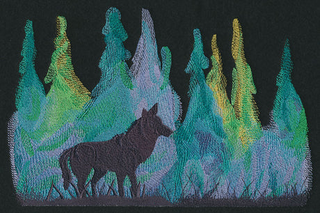 Wolf Silhouette in Watercolor