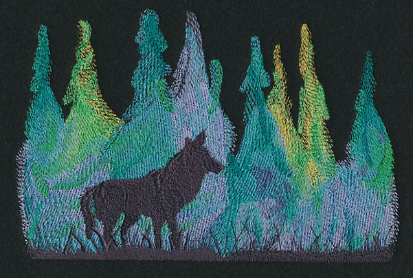 Wolf Silhouette in Watercolor