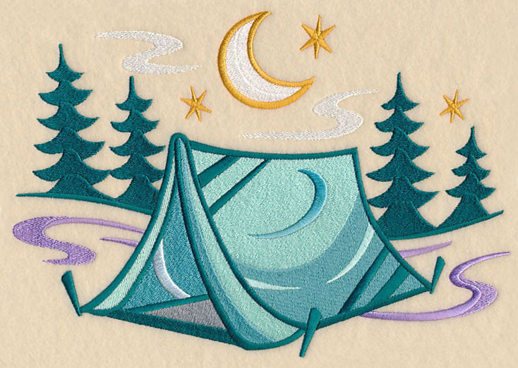 Retro Camping Tent Scene