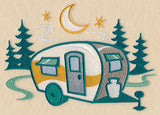 Retro Camping Camper Scene