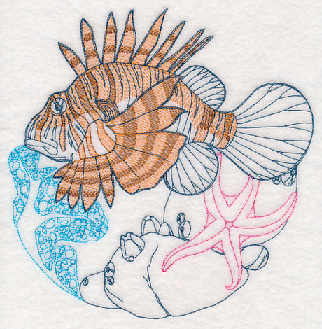 Undersea Lionfish Etching