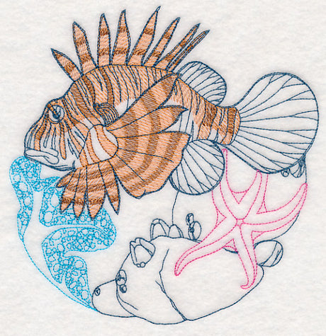 Undersea Lionfish Etching