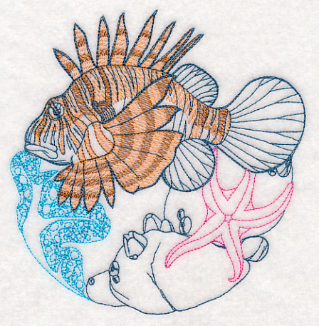 Undersea Lionfish Etching