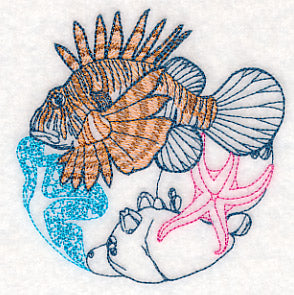 Undersea Lionfish Etching