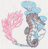 Undersea Seahorse Etching