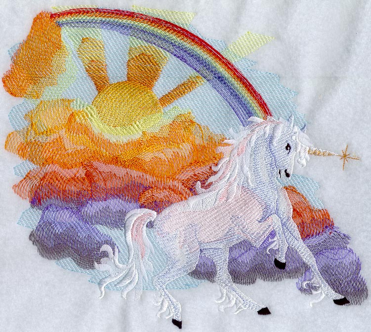 Prancing Unicorn W/Rainbow