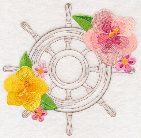 Nautical Ship's Wheel Etching