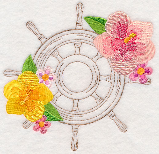 Nautical Ship's Wheel Etching