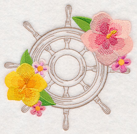 Nautical Ship's Wheel Etching