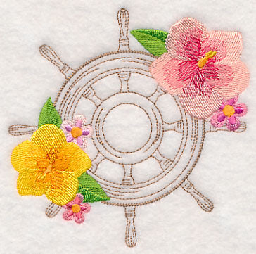 Nautical Ship's Wheel Etching