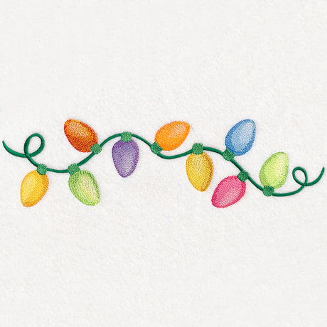 Christmas Lights in Watercolor Border