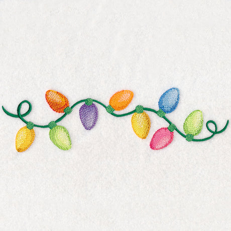 Christmas Lights in Watercolor Border