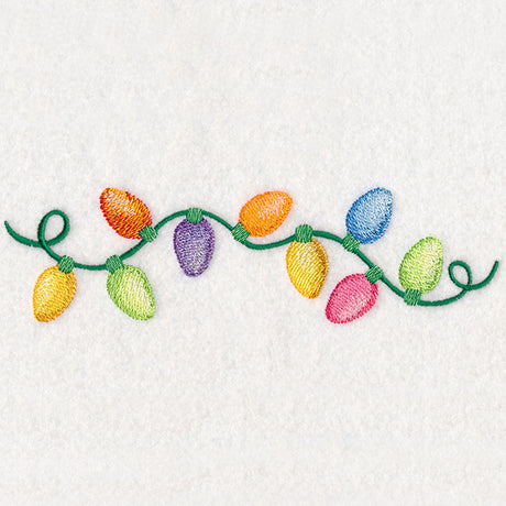 Christmas Lights in Watercolor Border