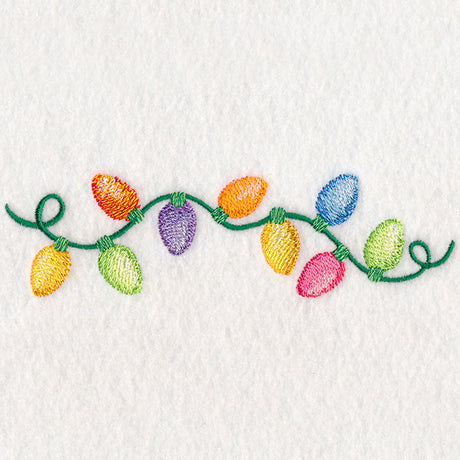 Christmas Lights in Watercolor Border