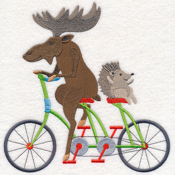 Moose and Hedgehog Bike Buddies