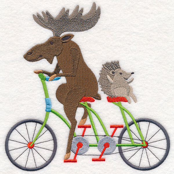 Moose and Hedgehog Bike Buddies