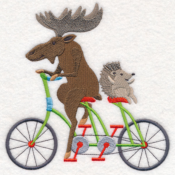 Moose and Hedgehog Bike Buddies