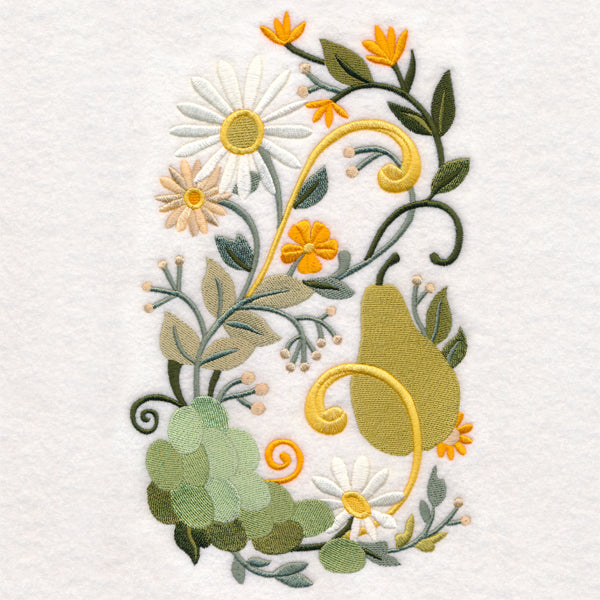 Fresh Pears, Grapes, and Daisies