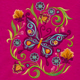 Jacobean Butterfly and Blooms