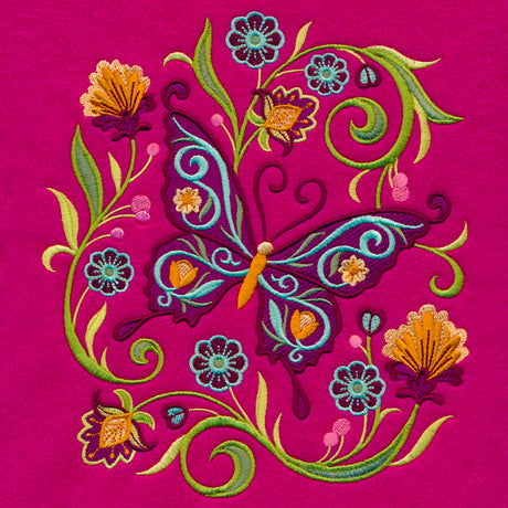 Jacobean Butterfly and Blooms