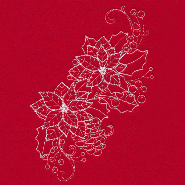 Blissful Poinsettia Spray (Whitework)