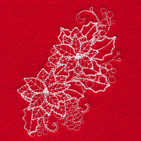 Blissful Poinsettia Spray (Whitework)
