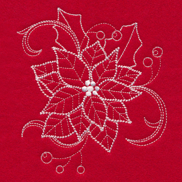 Blissful Poinsettia (Whitework)