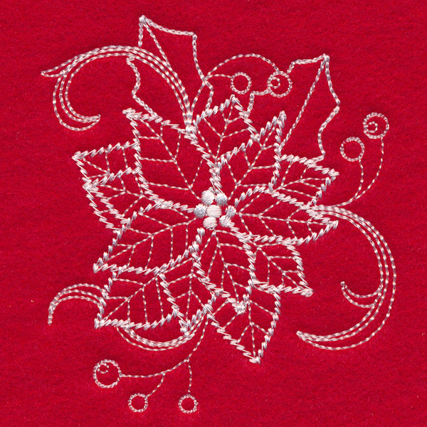 Blissful Poinsettia (Whitework)