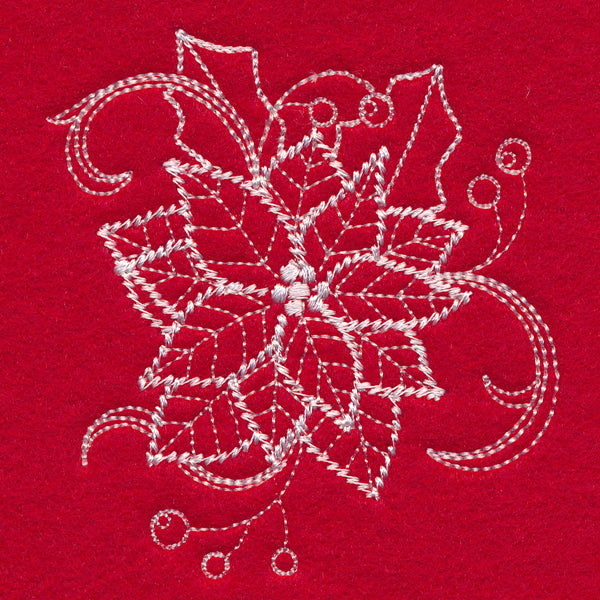 Blissful Poinsettia (Whitework)