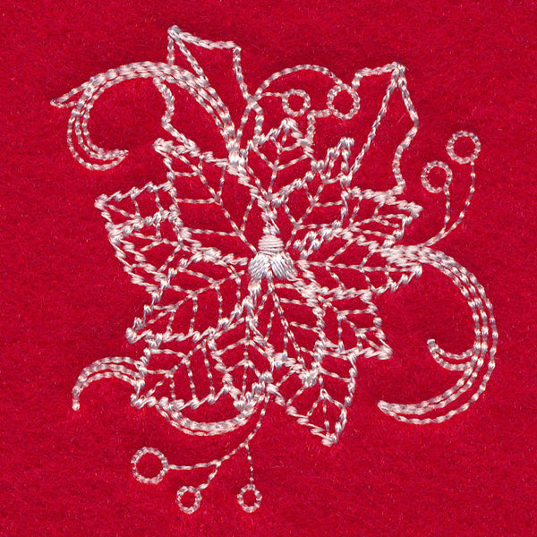 Blissful Poinsettia (Whitework)