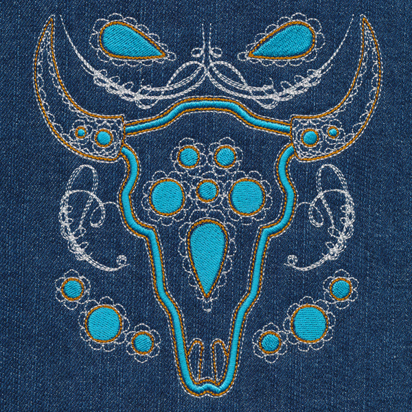 Western Steer Skull Pocket