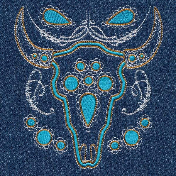 Western Steer Skull Pocket