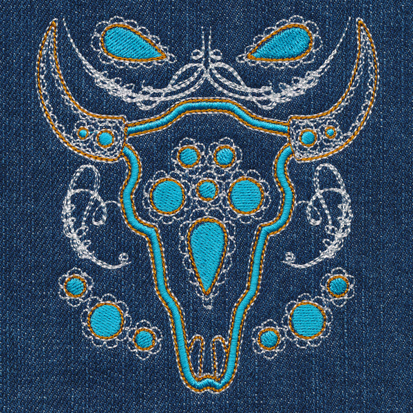 Western Steer Skull Pocket