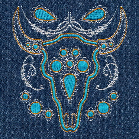 Western Steer Skull Pocket