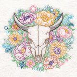 Steer Skull Etching (Vintage)