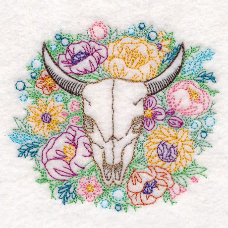 Steer Skull Etching (Vintage)