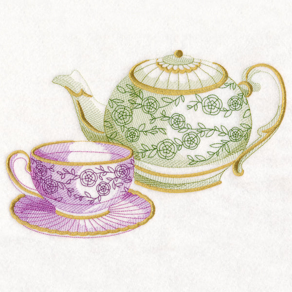 Antique Teapot and Teacup