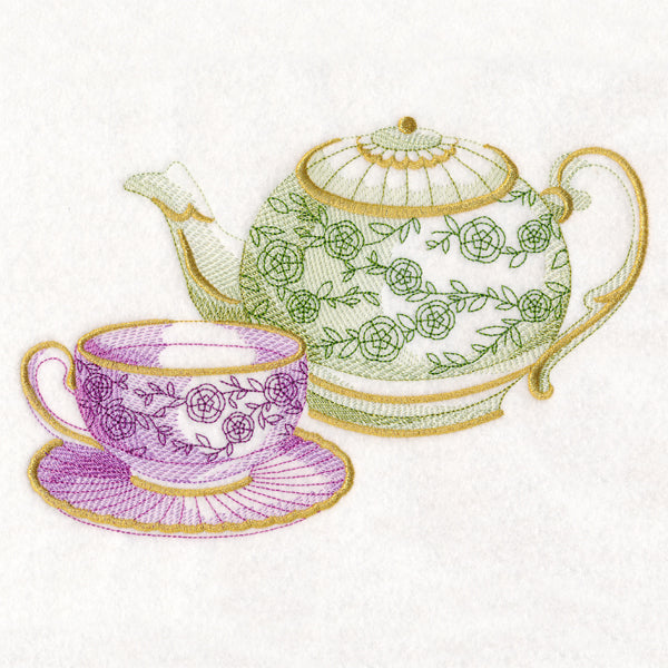 Antique Teapot and Teacup