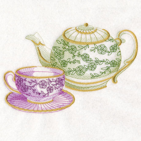 Antique Teapot and Teacup