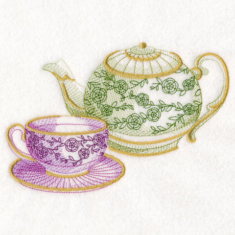 Antique Teapot and Teacup